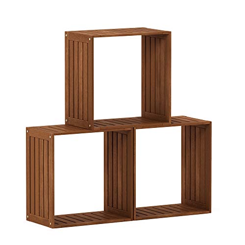 Furinno TIOMAN Set of Three Outdoor Storage Boxes, 19.4W x 19.5H, Natural - image 2