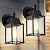 COTTAGE LIFE Small Outdoor Wall Lanterns 2 Pack Black Matte Finish Waterproof Exterior Light Fixtures with Clear Glass Wall Mount Sconces for Porch Garage Front Door (Bulbs Not Included)