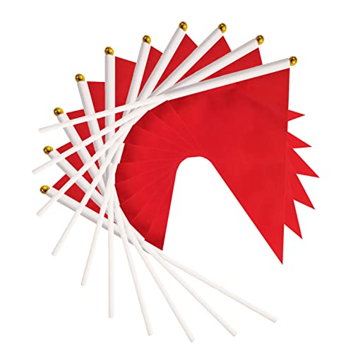50 Pack Red Pennant Small Mini Flags On Sticks,Hand Held Solid Red Pennant Diy Graffiti Flag,Party Events Celebration,School,Grand Opening,Kids Birthday,Sports Clubs,Flower Pot #TOP2