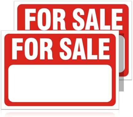 2 Pack For Sale Sign Stickers,12" x 8" Sale Sign for Car and Vehi...