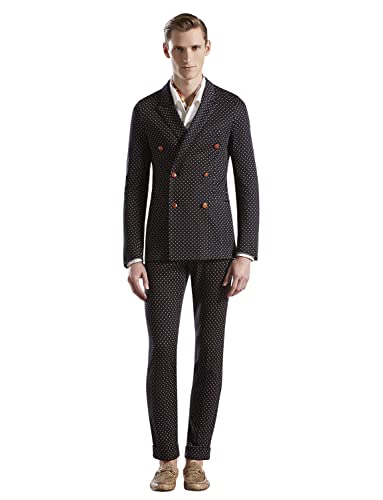 Costume à pois pour hommes : veste d'affaires et pantalon de smoking 2 pièces