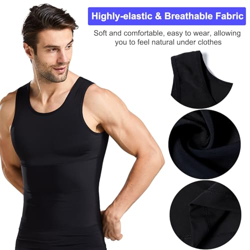 Mens Compression Shirt, Slimming Body Shaper Vest, Gynecomastia Undershirt Shapewear, Sleeveless Tummy Control Tank Top4