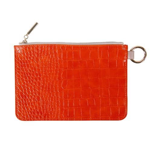 ARTEBENE MAJOIE | Kosmetiktasche mit Reißverschluss | Kulturtasche | Schminktasche | Kosmetikbeutel | Make-Up Kroko Orange