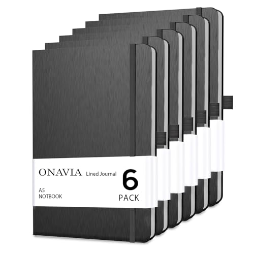 Cuaderno para universidad ONAVIA A5 rayado con tapa dura y portabolígrafos para tomar apuntes limpios