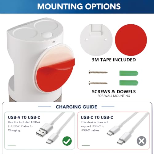 Image of ZOFGENOW Automatic Mouthwash Dispenser for Bathroom,Bathroom Accessories 19.4 Fl Oz Dispensers with Magnetic Cups,Wall Mounted Dispenser,Suitable for All Age Groups,White