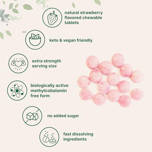 image for Micro Ingredients Vitamin B12 1,000 mcg | Methylcobalamin – 365 Chew