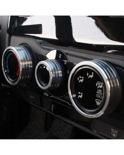 Temperature Adjustment Knob Car Center Console Air Conditioning Temperature Heating Knob Climate Control HVAC (Silver)