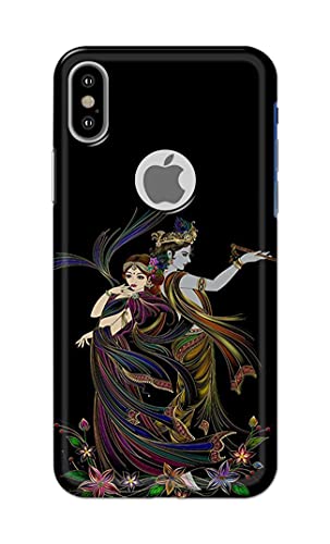 Image of Lord Radha and Krishna Hard Back Case Cover for Apple iPhone X Logo /iPhone 10 / iPhone Ten /iPhone Xs Logo Back Cover -(J5) VNS2223