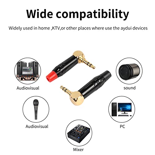 Conectores de audio Jack 3.5mm TRS 2 piezas 90° miniatura 6