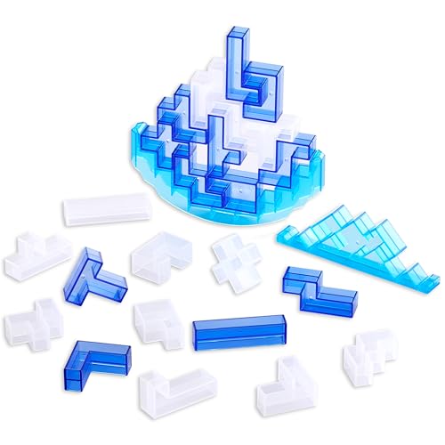 edxeducation Iceberg Balance Blocks | Stacking Game for Kids | Light Table Blocks for Sensory Play | Tetra Balance Tower