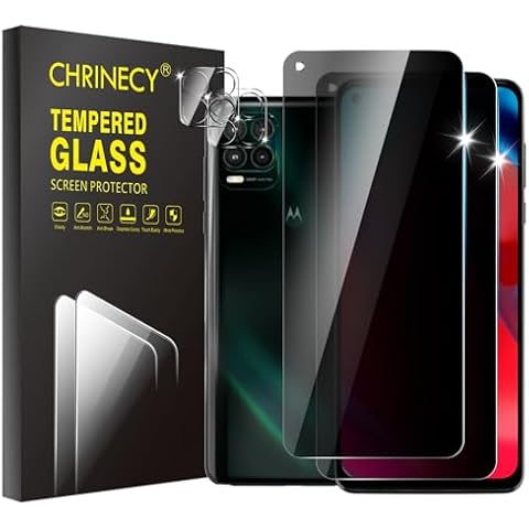 CHRINECY [4 Pack] 2Pack Privacy Screen Protector Compatible for Motorola Moto G Stylus 5G (2021) with 2Pack Camera Lens Protector, 9H Hardness,Anti Spy Anti Peeping Tempered Glass Screen Protector Cover