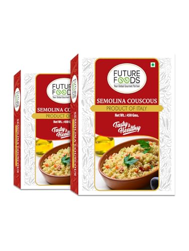 Image of Future Foods Semolina Couscous 450g (Pack of 2) | Mild and Neutral Taste | Light and Fluffy Texture | Good Fiber Source | with Multiple Health Benefits | Helps Lower Cholesterol