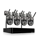 Bezprzewodowy System Kamer HD 3MP Zewnętrzna Kamera IP Wifi Dwukierunkowe Nagrywanie Dźwięku Wykrywanie Człowieka Bezpieczeństwo W Domu Wideo CCTV P2P(1T,8CH NVR 4 Camera C)