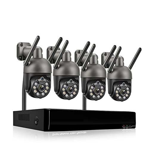 Bezprzewodowy System Kamer HD 3MP Zewnętrzna Kamera IP Wifi Dwukierunkowe Nagrywanie Dźwięku Wykrywanie Człowieka Bezpieczeństwo W Domu Wideo CCTV P2P(1T,8CH NVR 4 Camera C)