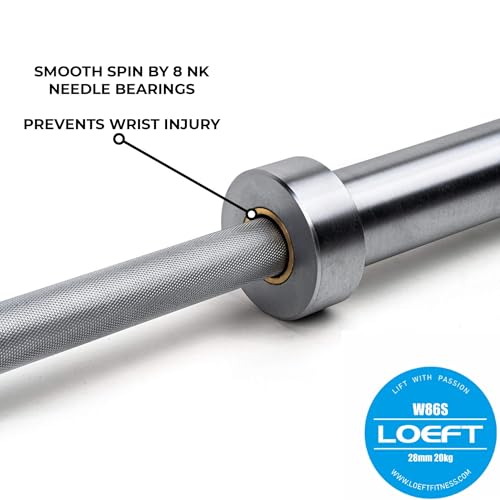 Professional Weightlifting Barbell,IWF Balanced 1.0mm knurl Olympic Bar for Weightlifting,2000lbs Weight Capacity 215K PSI Weight Bar Fit 2" Weights for Squat, Bench Press, Deadlift(W86S/W80S) by LOEFT - Image 4