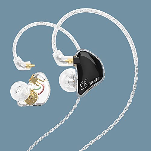 Basn In-Ear Monitors, Bmaster Triple Driver Hifi Stereo Noise-Isolating With Enhanced Bass For Musicians Stage/Audio Recording(Pro White/Black) #TOP2