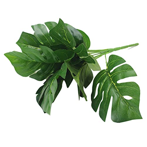 LIFKOME Monstera Artificiales Verdes Decoración Tropical para Hogar Plantas Artificiales Falsas para Interiores y Exteriores Adorno Natural para Jardín y Salón