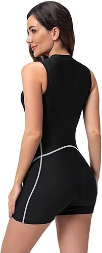 Oasisgalore One Piece Swimming Suits for Women,Black Tummy Control Swimwear Built in Bra Upf 50+ Less Sleeve Bathing Suits ملابس سباحة نسائية (UAE/KSA, Alpha, M, Regular, Regular)