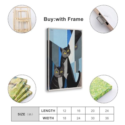 Toile Cats in Blue Inagaki Tomoo pour sublimer un mur de bureau