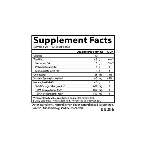 Carlson - The Very Finest Fish Oil, Special Edition, 1600 Mg Omega-3S, Liquid Fish Oil Supplement, Norwegian Fish Oil, Wild-Caught, Sustainably Sourced Fish Oil Liquid, Lemon, 500 Ml (16.9 Fl Oz) #TOP2