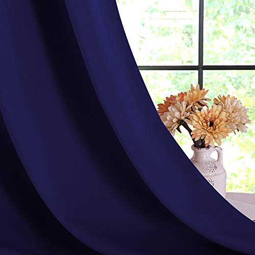Nicetown Navy Blue Blackout Draperies Curtains, All Season Thermal Insulated Solid Grommet Top Blackout Curtains/Drapes For Kid's Room (1 Pair, 42 X 45 Inch In Navy Blue) #TOP4