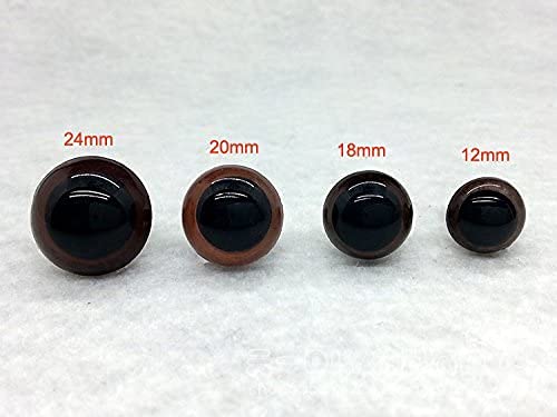 100Pcs Brown Plastic Safety Eyes For Bear Doll Stuffed Animals Puppet Doll Making(24Mm/0.94") #TOP1