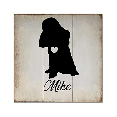 Plaque murale personnalisée Chow-Chow en bois vintage 30x30 cm