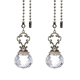 PATIKIL Deckenventilator-Zugkette, 2er Pack 12,5 Dekorative Kugelanhänger-Kettenverlängerung Charme Verlängerungszugseil für Deckenventilatoren Licht Lampe, Klar