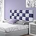 ONEK-DECCO Cabecero de Cama tapizado en Polipiel Mod. Kansas Patchwork 2 Colores Blanco-Morado para Cama de Niño, Juvenil y Matrimonio (125 cm. Alto). (135x125, Blanco-Morado)