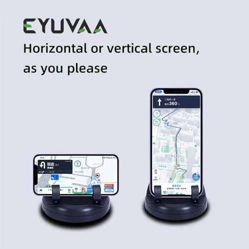 Image of EYUVAA Lebel Universal Phone Holder for Dashboard | 360 Rotatable Car Mobile Holder| Phone Mount for Car Dashboard | Adjustable Stand for Portrait & Landscape Viewing (Black) (Car Ph Holder (S-655))