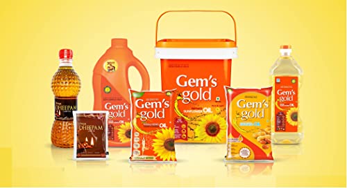 Image of Gem's Gold physically refined sunflower Cold Pressed Cooking Oil 1 Litre Pouch | Chemical Free, Kacchi Ghani, Chekku
