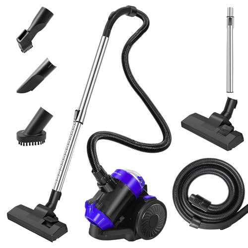 Cylinder Vacuum Cleaners Bagless Powerful with HEPA Filter, 1.5L Dust Collection Cup, 2 In 1 Brush 1200W High Efficiency Motor, Compact & Lightweight Corded Wet-Dry Vacuum Cleaners for Pet Hair,Floor