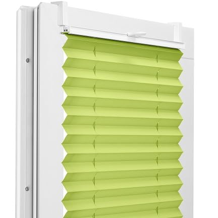 Fenster DEKOR - Plissee Klemmfix ohne Bohren Breite 55 cm x Höhe 200 cm - Fenster Plissees innen Limettengrün - Faltrollo Blickdicht - Faltrollos einfach zu montieren - Blissett Rollo