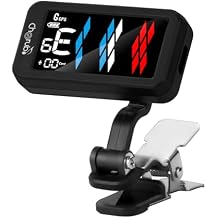 Cherub WST-905Li Rechargeable Clip-On Guitar Tuner,4 Display Modes, 1 cent High Degree of Accuracy, 5 Tuning Modes for All Instruments, Rechargeable Battery