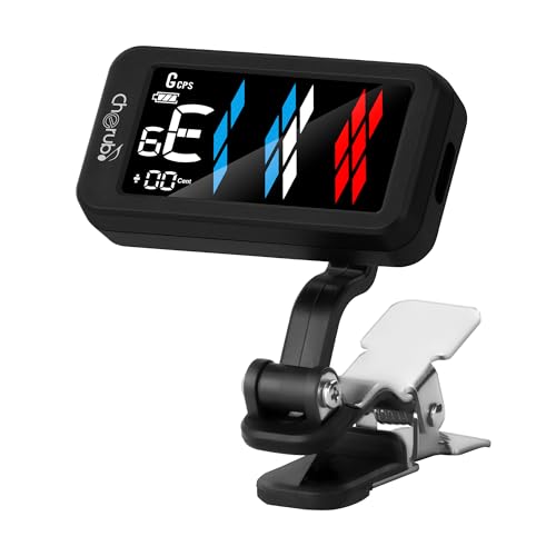 Cherub WST-905Li Rechargeable Clip-On Guitar Tuner,4 Display Modes, ±1 cent High Degree of Accuracy, 5 Tuning Modes for All Instruments, Rechargeable Battery