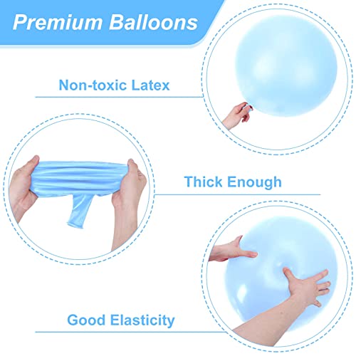 Rubfac Large Balloons, Pastel Blue Giant Balloons, 36In, 5Pcs, Latex Helium Balloons, Birthday Party Photo Shoot Wedding Baby Shower Bridal Decoration #TOP2