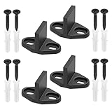4 Pack Sliding Door Bottom Guide Floor Mount for Sliding Door, Pocket Door, Barn Door Floor Guide, Heavy Duty Metal Hardware T Shape Guide, Matte Black