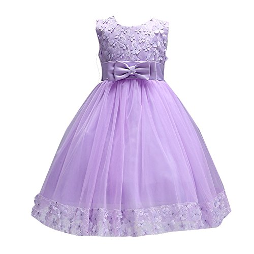 Big Girls First Communion Lace Dresses Up For Pageant Sleeveless Flower Girl Dress Shiny Casual Playwear Beach For Weddings Sundress A Line Elegant Party Knee Kids Clothing Size 8 9 (Purple, 12) #TOP14
