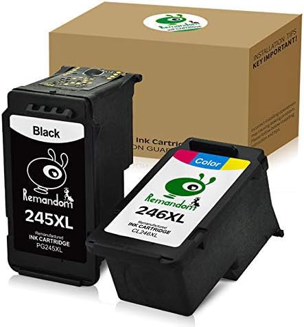 Remandom High Yield Remanufactured Ink Cartridge Replacement for Canon 245XL Canon 246XL Use for Canon PIXMA MX492 MG2920 MG2520 IP2820 MG2420 MG2922 MG2924 Printer (1B+1Tri-C)