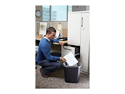 Image of Rubbermaid Commercial Products Resin Wastebasket /Trash Can, 7-Gallon /28-Quart, Black, Plastic, for Bedroom /Bathroom /Office, Fits Under Desk /Sink /Cabinet