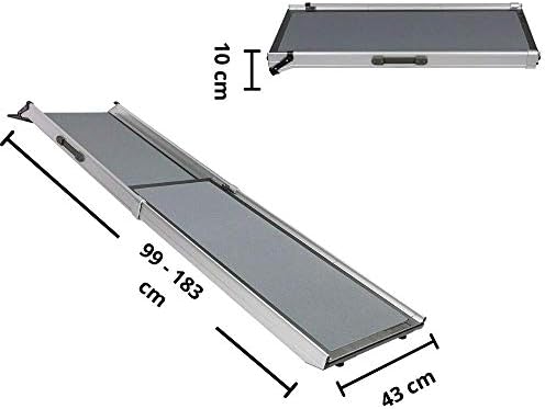 PetSafe Happy Ride Telescoping Dog Ramp - Portable Lightweight Pet Ramp - Ideal for Cars, Trucks and 4X4s, Durable Aluminium Frame Supports Up to 180 kg, Side Rails and High-traction Surface Design