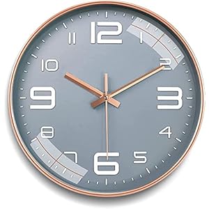 Rylan Wall Clock 12″ Silent Quartz Decorative Latest Wall Clock Non-Ticking Classic Clock Battery Operated Round Easy to Read for Room/Home/Kitchen/Bedroom/Office/School