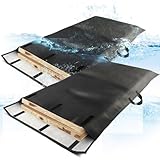 ROSROSE Table Leaf Storage Bag Padded 2 Pack, Waterproof Heavy Duty Dining Table Leaf Bag with Adjustable Closure, 51x 28in Extra Thick Flannel Backing Table Leaf Cover, Fit 48x24in Leaves, Black
