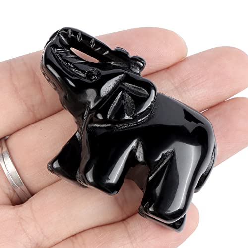 Figura Decorativa Elefante de Cristal Obsidiana Negra 2" miniatura 4
