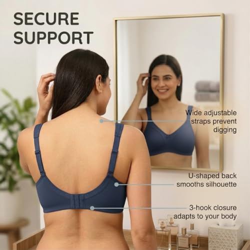 Image of The Mom Store Mom Nursing Bra | Full Coverage Non Padded Bra | Feeding Bra | Maternity Bra | Non Wired Bra | Cotton Blend