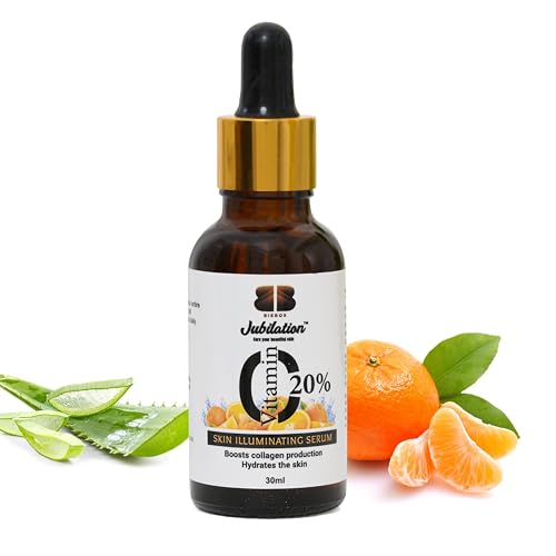 Image of Jubilation 20% Vitamin C Face Serum for Glowing Skin Dark Spot & Pigmentation Acne Scar Revives Dull Skin & Protects Against Sun Damage Vitamin C Serum for Oily Skin Suitable for Men & Women 30 ml