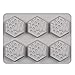 SJ 6 Cavities 3D Bee Honeycomb Soap Molds - Hexagon Silicone Molds for Honeycomb Cake Wedding Party Decorating, Gray
