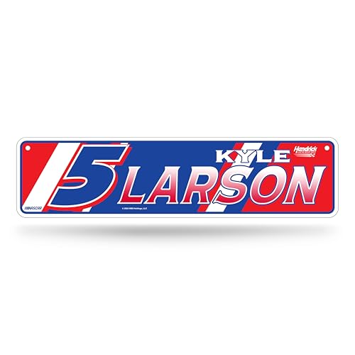 Rico Industries NASCAR Racing Kyle Larson Home Decor Metal Street Sign 4" x 15" Home Décor - Bedroom - Office - Man Cave