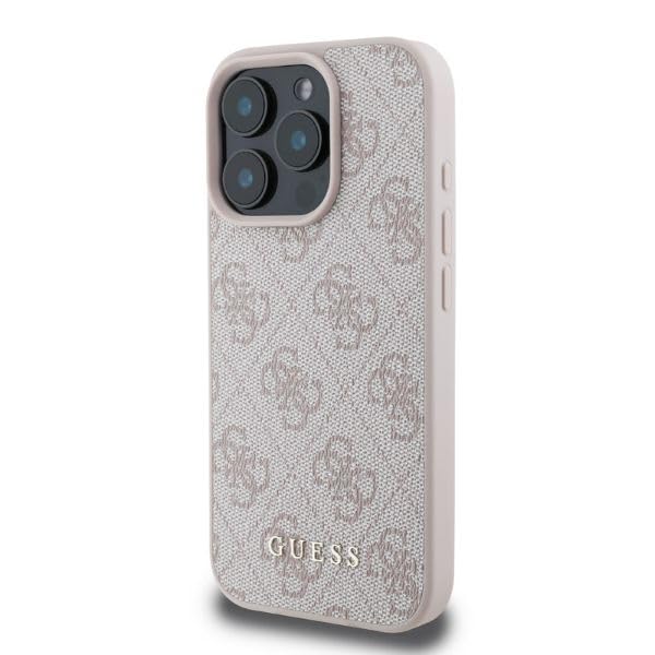 CG Mobile Guess GUHCP16LG4GFPI - Carcasa rígida para iPhone 16 Pro de 6,3", Color Rosa
