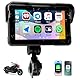 【2025 Upgrade】 CAMECHO Motorrad Wireless Carplay & Android Auto für Motorcycle,5 Zoll IP68 Wasserdichter HD Touchscreen für Motorräder mit Navigation/Bluetooth/EQ/Druckdetektion